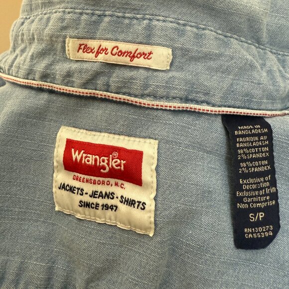 Wrangler Denim Shirt Jacket Pearl Snap Flex for Fit - Picture 6 of 6
